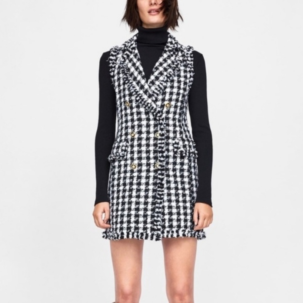 Zara Tweed Vest Dress